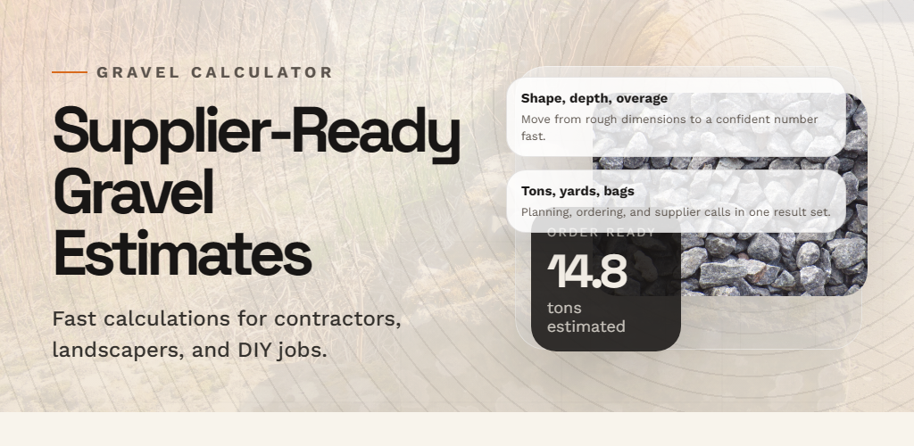 Gravel Calculator feature graphic